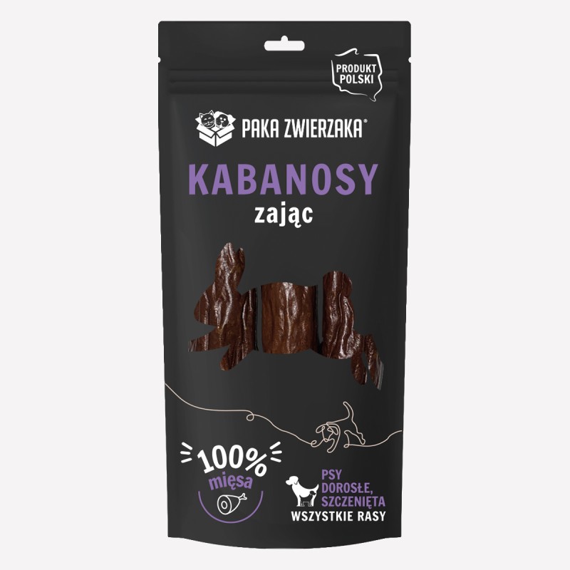 Przysmak dla psa PAKA ZWIERZAKA kabanosy zając 3 szt. 80 g - Paka Zwierzaka Karma i Smaczki