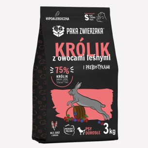 Karma sucha dla psa Paka Zwierzaka królik z owocami leśnymi S 3 kg