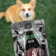 Przysmak dla psa PAKA ZWIERZAKA kabanosy dzik 3 szt. 80 g - Paka Zwierzaka Karma i Smaczki