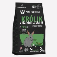 Karma sucha dla psa PAKA ZWIERZAKA królik z dzikimi ziołami PUPPY S 3 kg - Paka Zwierzaka Karma i Smaczki