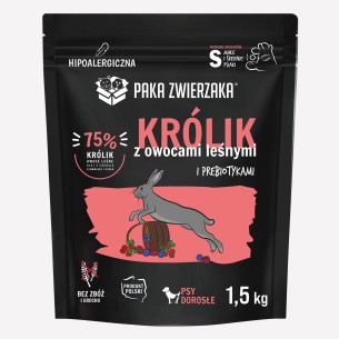 Karma sucha dla psa Paka Zwierzaka królik z owocami leśnymi S 1,5 kg