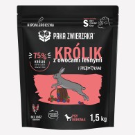 Karma sucha dla psa PAKA ZWIERZAKA królik z owocami leśnymi S 1,5 kg - Paka Zwierzaka Karma i Smaczki