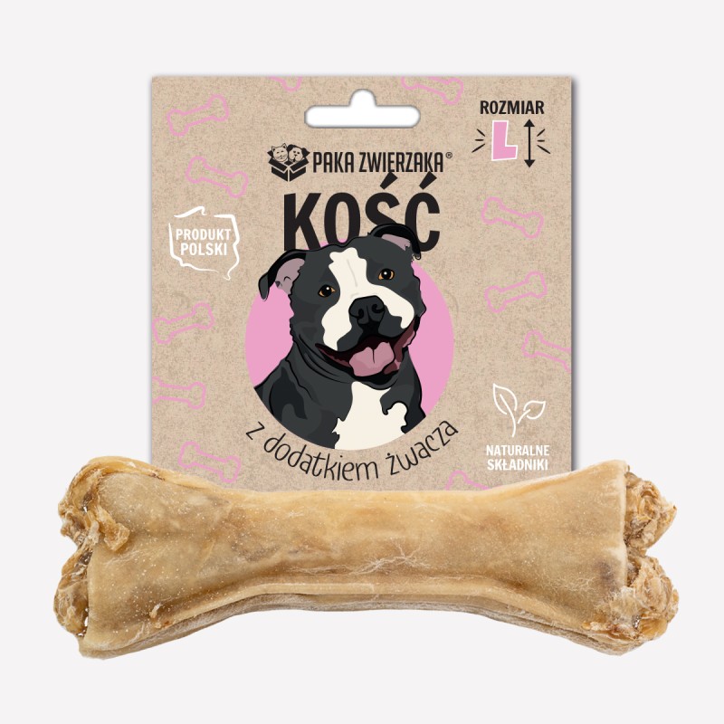 Gryzak dla psa PAKA ZWIERZAKA kość z dodatkiem żwacza L- 13,5 cm 70 g - Paka Zwierzaka Karma i Smaczki