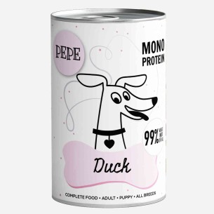 Karma mokra dla psa PEPE - 99% kaczka 400 g