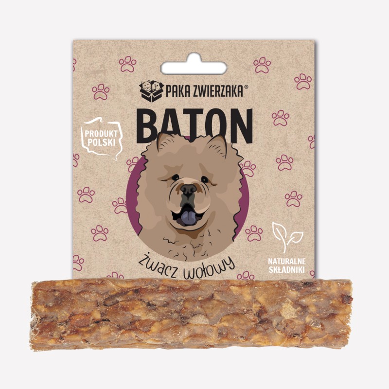 Gryzak dla psa PAKA ZWIERZAKA baton żwacz wołowy 12 cm 35 g - Paka Zwierzaka Karma i Smaczki