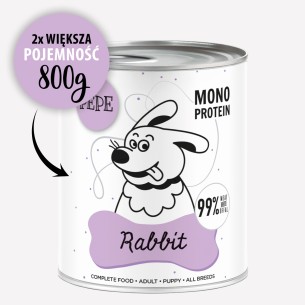 Karma mokra dla psa Pepe - 99% królik 800 g