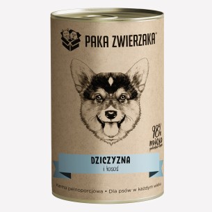 Karma mokra dla psa Paka Zwierzaka - dziczyzna i łosoś 400 g