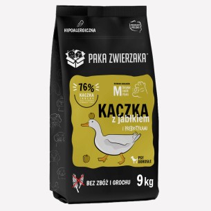 Karma sucha dla psa Paka Zwierzaka kaczka z jabłkiem M 9 kg
