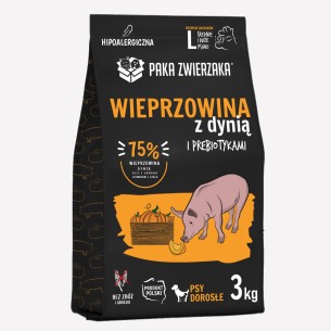 Karma sucha dla psa Paka Zwierzaka wieprzowina z dynią L 3 kg