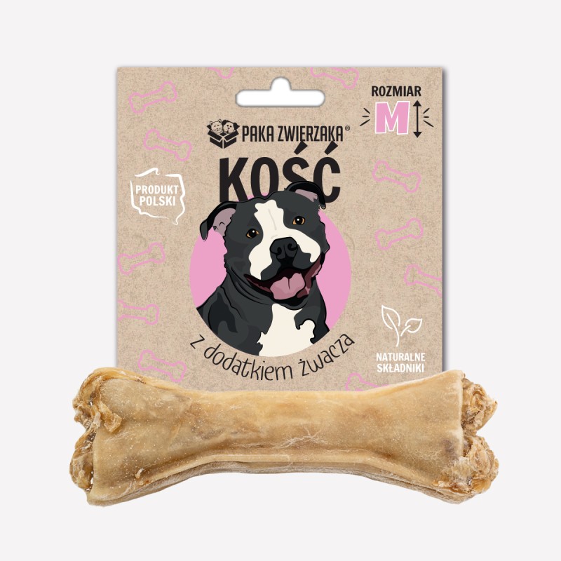 Gryzak dla psa PAKA ZWIERZAKA kość z dodatkiem żwacza M- 12 cm 55 g - Paka Zwierzaka Karma i Smaczki