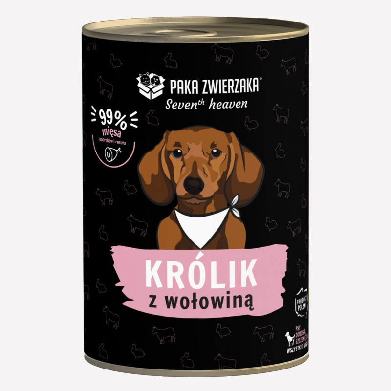 Karma mokra dla psa PAKA ZWIERZAKA Seven’th Heaven królik z wołowiną 400 g - Paka Zwierzaka Karma i Smaczki