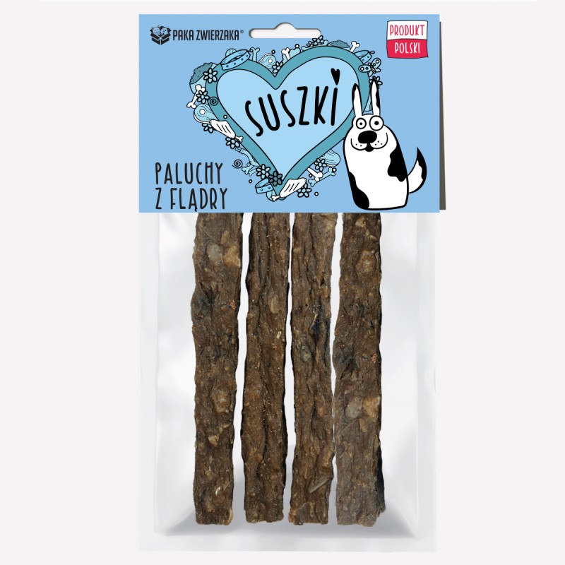 Gryzak dla psa PAKA ZWIERZAKA SUSZKI paluchy z flądry 4 szt. 60 g - Paka Zwierzaka Karma i Smaczki