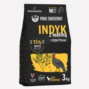 Karma sucha dla psa Paka Zwierzaka indyk z maliną M 3 kg