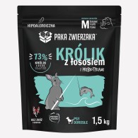 Karma sucha dla psa PAKA ZWIERZAKA królik z łososiem M 1,5 kg - Paka Zwierzaka Karma i Smaczki