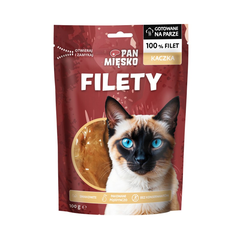 Pan Mięsko Przysmak dla kota Filety Kaczka (dorosły) 100g