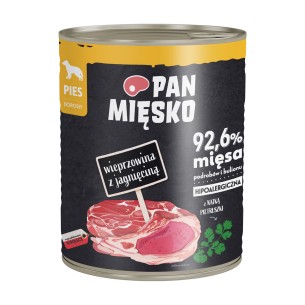 Karma mokra dla psa Pan Mięsko Wieprzowina z jagnięciną 800g (dorosły)