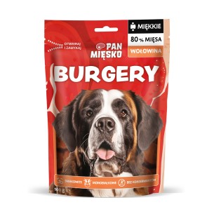 Przysmak dla psa Pan Mięsko miękkie Burgery Wołowina 100g