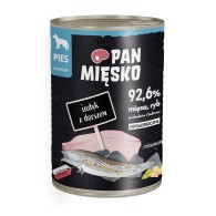 Pan Mięsko Karma mokra dla psa Indyk z dorszem (dorosły) 400g (12 szt/op)