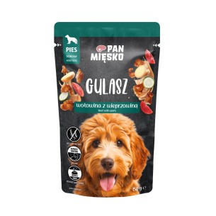 Karma mokra dla psa Pan Mięsko Gulasz Wołowina z wieprzowiną 150g (dorosły)