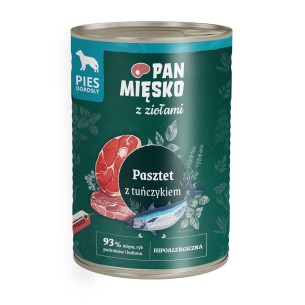 Karma mokra dla psa Pan Mięsko z Ziołami Pasztet z tuńczykiem 400g (dorosły)