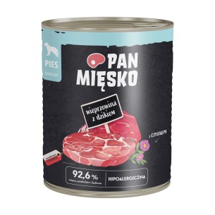 Karma mokra dla psa Pan Mięsko Wieprzowina z dzikiem 800g (dorosły)