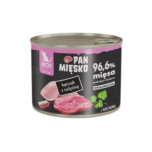 Karma mokra dla kota Pan Mięsko Kurczak z cielęciną 200g (kociak)