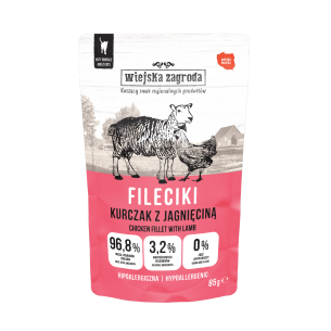 Karma mokra dla kota Wiejska Zagroda Fileciki Kurczak z jagnięciną (dorosły) 85g