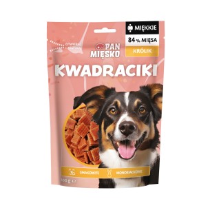 Przysmak dla psa Pan Mięsko miękkie Kwadraciki Królik 100g