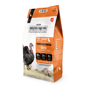 Karma sucha dla psa Wiejska Zagroda Monoproteinowa Indyk S/M 6 kg (dorosły)
