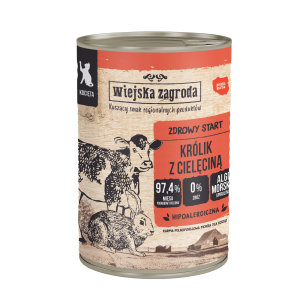 Karma mokra dla kota Wiejska Zagroda Królik z cielęciną (kociak) 400g