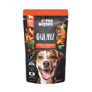 Karma mokra dla psa Pan Mięsko Gulasz Indyk z cielęciną 150g (dorosły)
