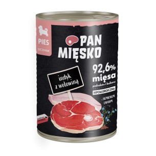 Karma mokra dla psa Pan Mięsko Indyk z wołowiną 400g (szczeniak)