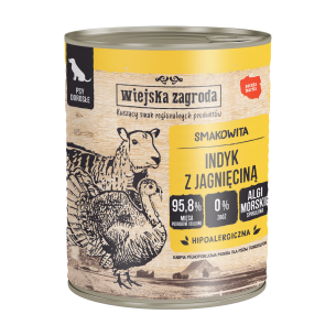 Karma mokra dla psa Wiejska Zagroda Indyk z jagnięciną (dorosły) 800g
