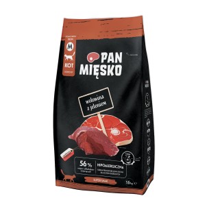 Karma sucha dla kota Pan Mięsko Wołowina z jeleniem M 1,6kg