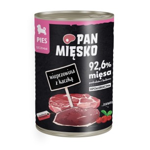 Karma mokra dla psa Pan Mięsko Wieprzowina z kaczką 400g (szczeniak)