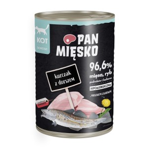 Karma mokra dla kota Pan Mięsko Kurczak z dorszem 400g (dorosły)