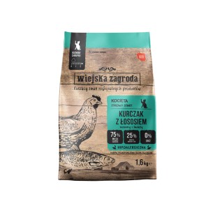 Wiejska Zagroda karma sucha dla kota Kurczak z łososiem 1,6 kg (kociak)