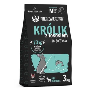 Karma sucha dla psa Paka Zwierzaka królik z łososiem M 3 kg