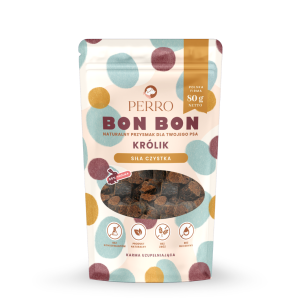 Przysmak z dodatkiem funkcyjnym Perro BON BON Królik Siła czystka  80g