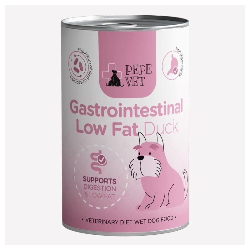 Karma mokra dla psa PEPE VET Gastrointestinal Low Fat Duck (kaczka) 400g