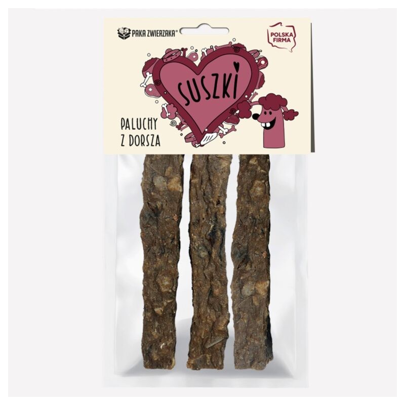 Gryzak dla psa Paka Zwierzaka SUSZKI Paluchy z dorsza 60g