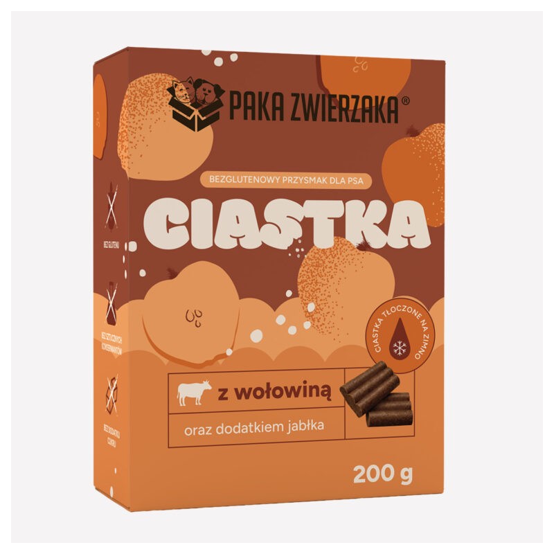 Ciastka dla psa Paka Zwierzaka Wołowina z jabłkiem 200g