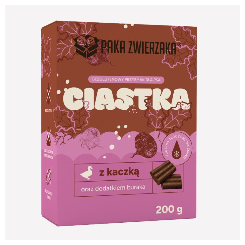 Ciastka dla psa Paka Zwierzaka Kaczka z burakiem 200g