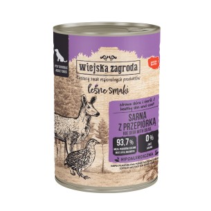 Karma mokra dla psa Wiejska Zagroda Sarna z przepiórką Leśne Smaki 400 g