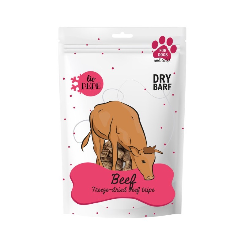 Przysmak dla psa i kota Lio Pepe beef tripe (żwacz wołowy) 60g