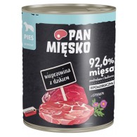Karma mokra dla psa Pan Mięsko Wieprzowina z dzikiem 800g (dorosły)