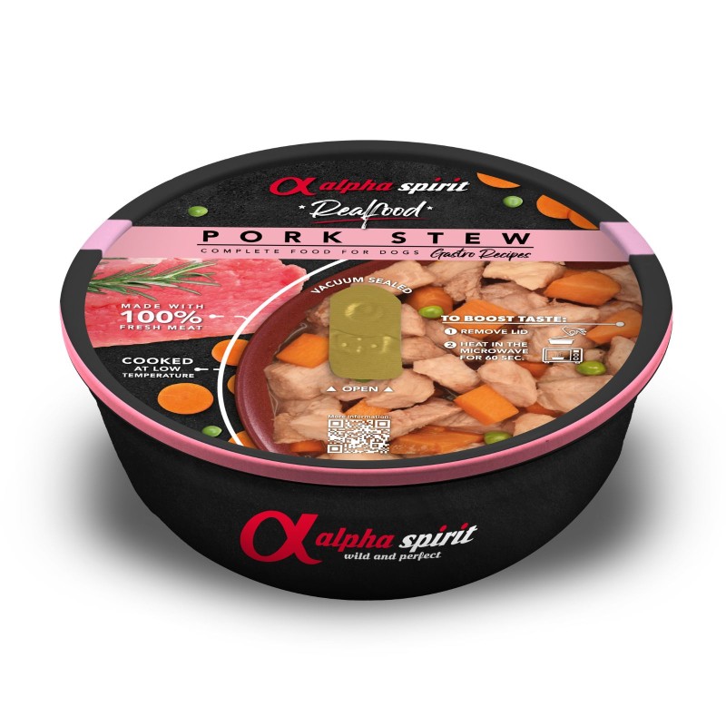 Karma mokra dla psa Alpha Spirit Real Food Pork Stew wieprzowina (dorosły) 280g