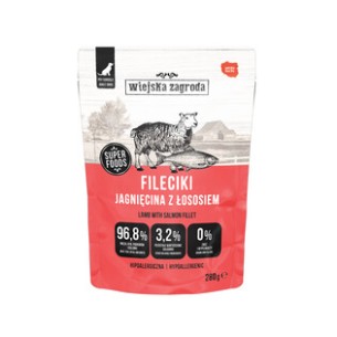 Karma mokra dla psa Wiejska Zagroda Fileciki Jagnięcina z łososiem (dorosły) 280g