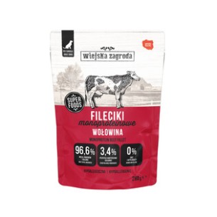 Karma mokra dla psa Wiejska Zagroda Fileciki Wołowina Monoproteinowa (dorosły) 280g