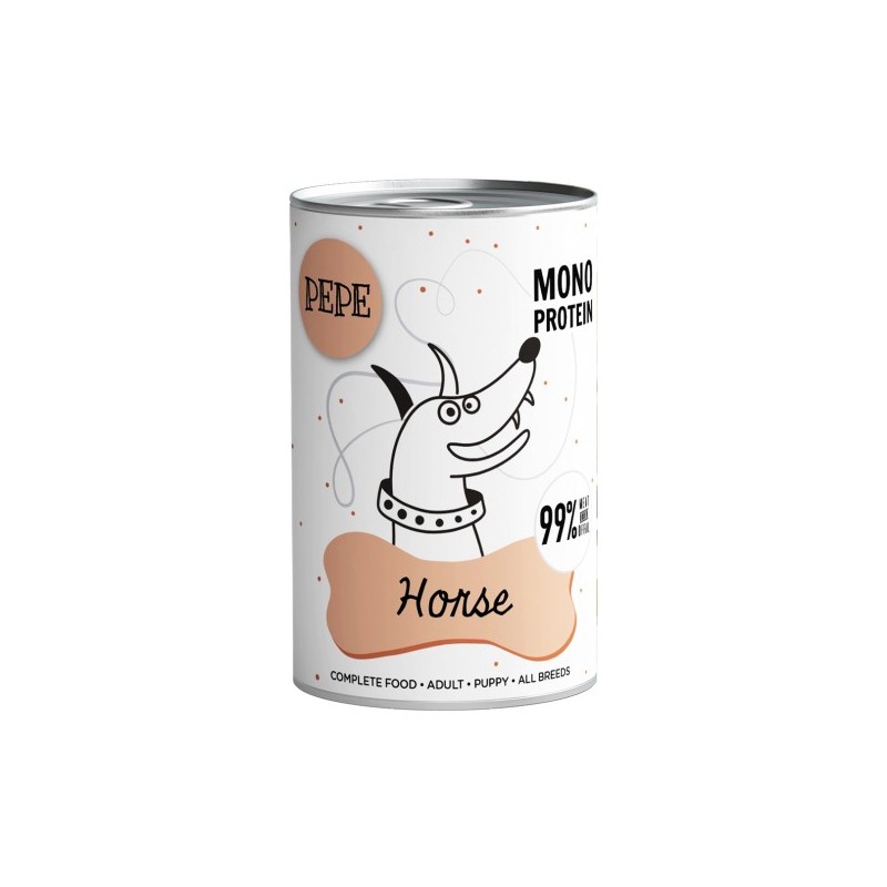 Karma mokra dla psa Pepe - 99% konina 400 g